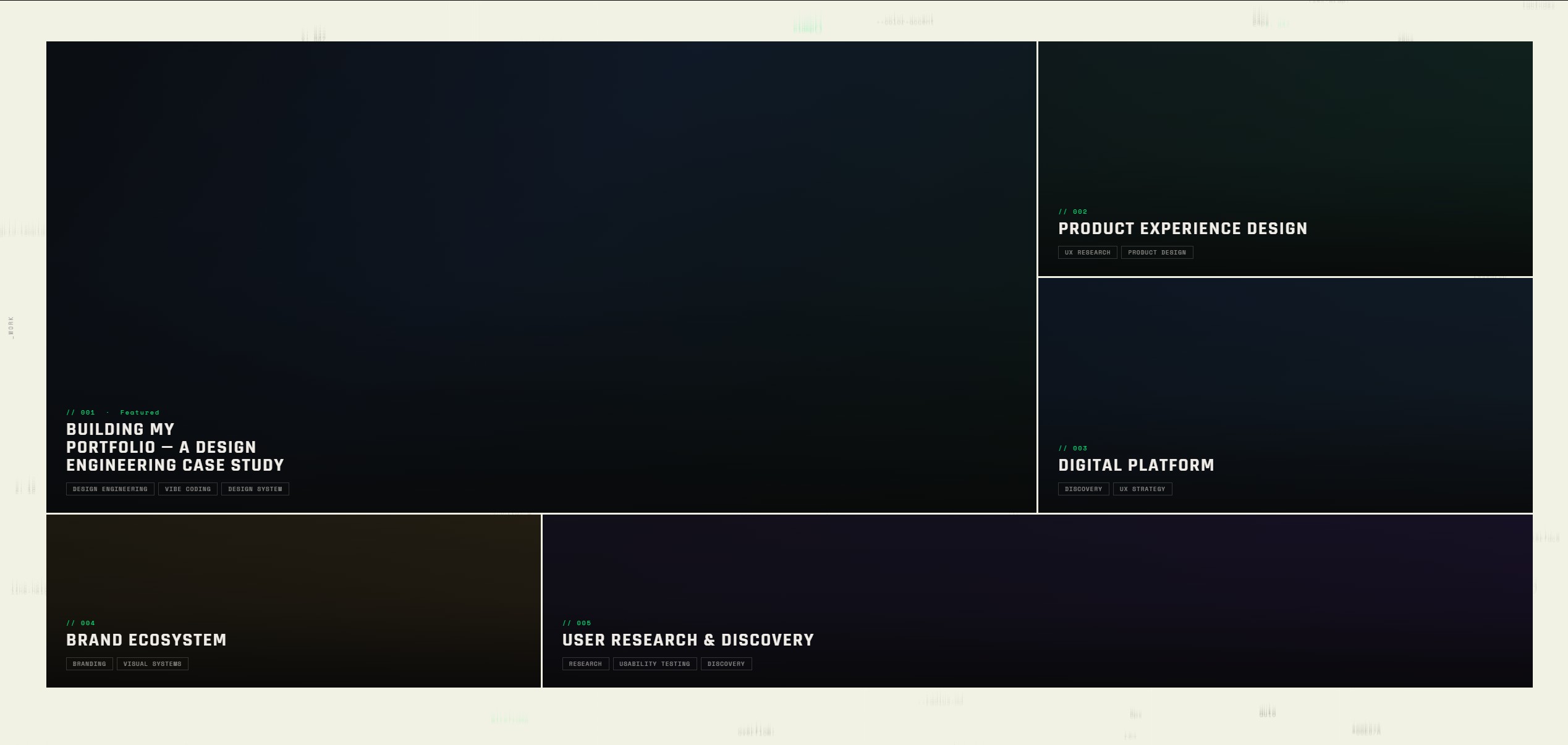 Work section with project grid