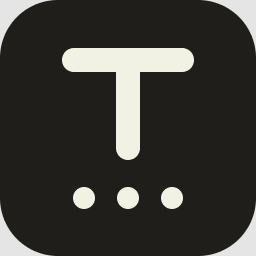 Icon variant V3 — a T over three dots, the pick
